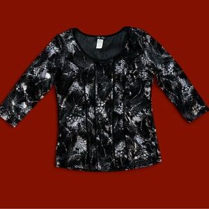 Vintage Whimsigoth Velvet Burnout Women’s Floral Top